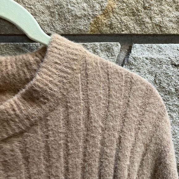 Aerie Buttercream Crew Oversized Slouchy Sweater Small Cappucino Tan cozy soft - Picture 5 of 8